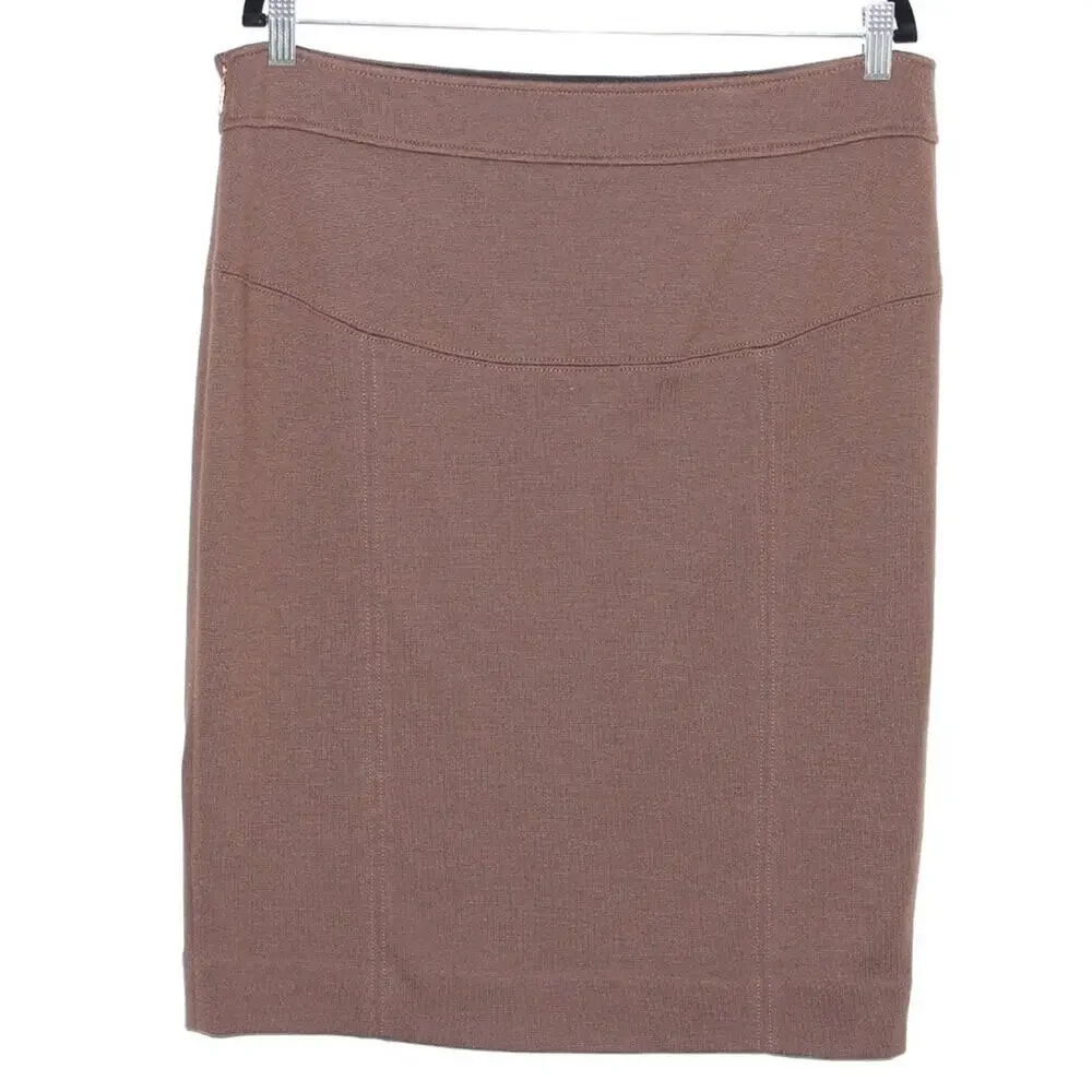 Tory Burch Brown Knit Pencil Skirt Knee Length Skirt Size XL